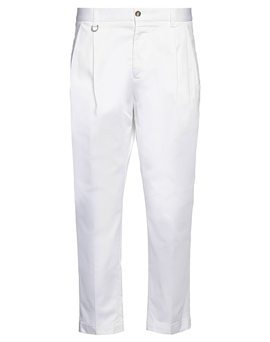 PAOLO PECORA Pantalone Bianco 97% Cotone, 3% Elastan