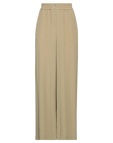 SEMICOUTURE Casual trouser Military green 65% Acetate, 35% Silk