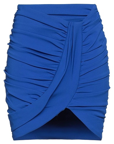 BALMAIN Mini skirt Blue 75% Viscose, 17% Polyamide, 8% Elastane