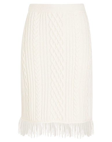8 by YOOX Midi-Rock WOOL BLEND CHUNKY KNIT SKIRT
 Weiß 51% Recyceltes Polyamid, 49% Wolle