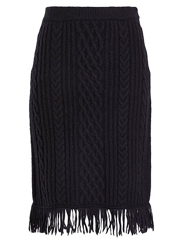 8 by YOOX Gonna midi WOOL BLEND CHUNKY KNIT SKIRT
 Nero 51% Poliammide riciclato, 49% Lana