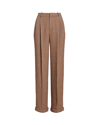 POLO RALPH LAUREN Casual trouser PLEATED HOUNDSTOOTH TWEED PANT
 Camel 44% Recycled cotton, 38% Wool, 16% Nylon, 2% Other Fibres
