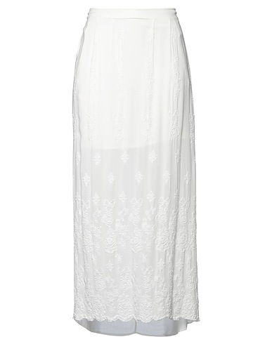 ELISA CAVALETTI by DANIELA DALLAVALLE Langer Rock Weiß 100% Viskose, Polyester, Baumwolle