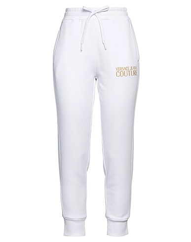 VERSACE JEANS COUTURE Casual pants White 100% Cotton, Elastane