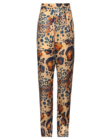 ROBERTO CAVALLI Casual trouser Camel 65% Silk, 35% Polyamide, Metal