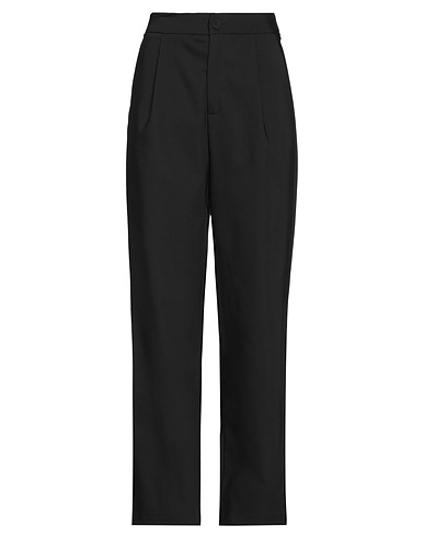 OBLÒ® UNIQUE Casual trouser Black 48% Cotton, 48% Polyester, 4% Elastane