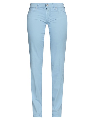 JACOB COHЁN Casual trouser Sky blue 98% Cotton, 2% Elastane