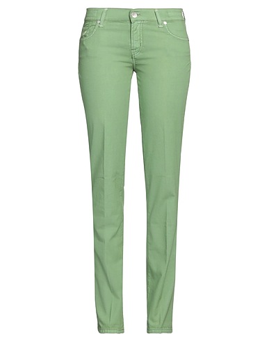 JACOB COHЁN Pantalone Verde chiaro 98% Cotone, 2% Elastan