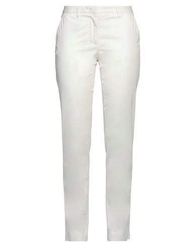 LARDINI Casual trouser Off white 97% Cotton, 3% Elastane