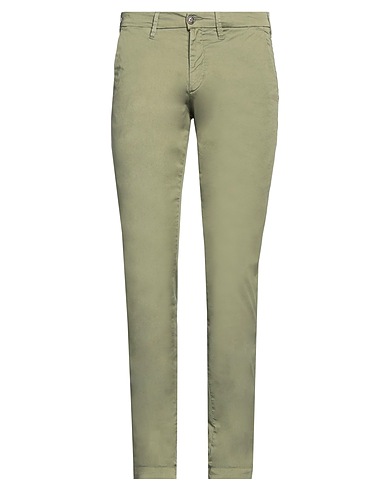 40WEFT Casual trouser Military green 97% Cotton, 3% Elastane