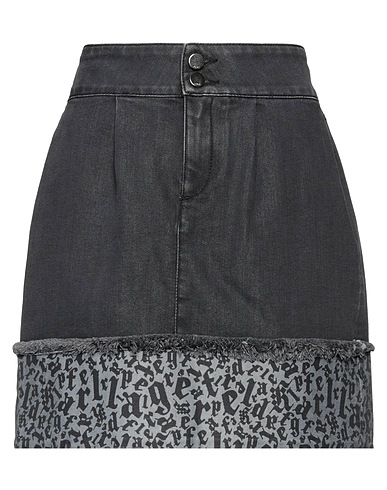 KARL LAGERFELD Denim skirt Black 73% Cotton, 27% Elastomultiester