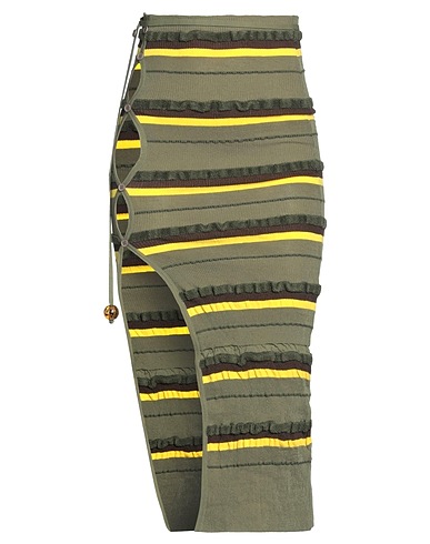 JACQUEMUS Midi skirt Military green 44% Polyamide, 30% Cotton, 19% Recycled polyamide, 7% Elastane