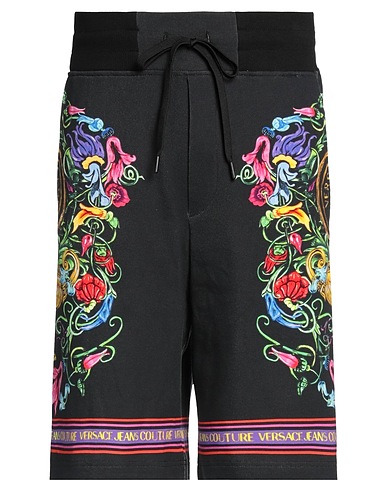 VERSACE JEANS COUTURE Shorts & Bermuda Black 100% Cotton, Elastane