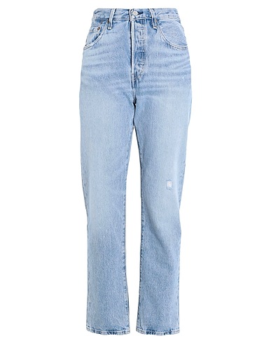 LEVI'S Denim trousers 501® JEANS FOR WOMEN LIGHT INDIGO - WORN IN
 Blue 100% Cotton