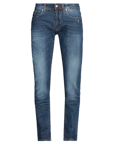 LIU •JO MAN Denim trousers Blue 98% Cotton, 2% Elastane