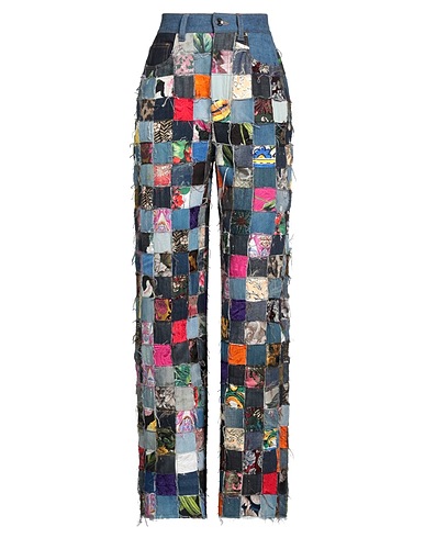 DOLCE&GABBANA Denim pants Blue 59% Synthetic fibers, 25% Cotton, 10% Viscose, 6% Elastane, Calfskin