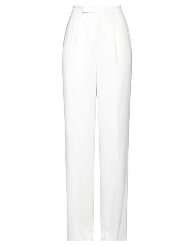 RALPH LAUREN COLLECTION Casual pants Ivory 100% Wool, Polyester, Silk