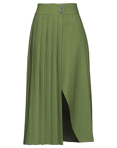GOLDEN GOOSE Midi skirt Military green 55% Polyester, 45% Virgin Wool