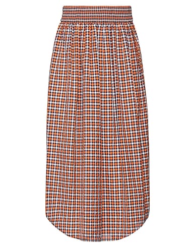 CEDRIC CHARLIER Midi skirt Orange 51% Polyester, 49% Polyamide