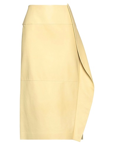 JIL SANDER Midi skirt Lime green 100% Lambskin
