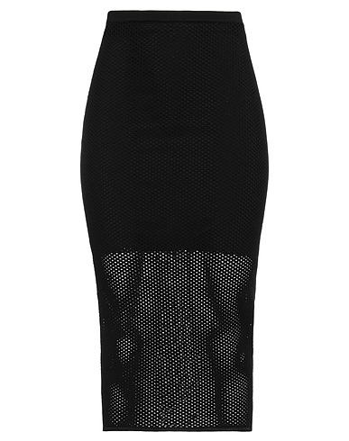 FEDERICA TOSI Midi skirt Black 70% Viscose, 30% Polyester
