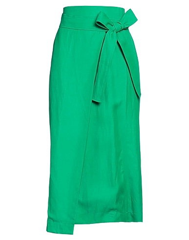 P.A.R.O.S.H. Midi skirt Green 72% Viscose, 28% Linen
