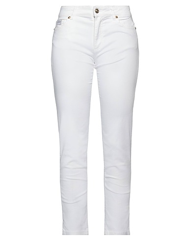 VERSACE JEANS COUTURE Denim trousers White 98% Cotton, 2% Elastane