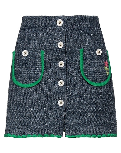 CORMIO Mini skirt Slate blue 50% Cotton, 35% Viscose, 8% Polyamide, 7% Metallic fiber