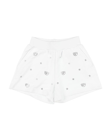 CHIARA FERRAGNI Shorts & Bermuda White 95% Cotton, 5% Elastane