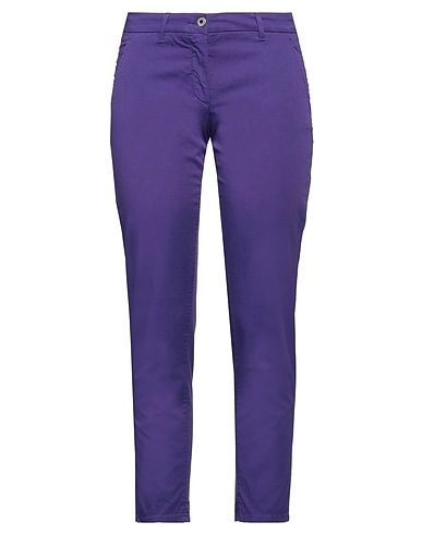 PATRIZIA PEPE Casual trouser Purple 98% Cotton, 2% Elastane