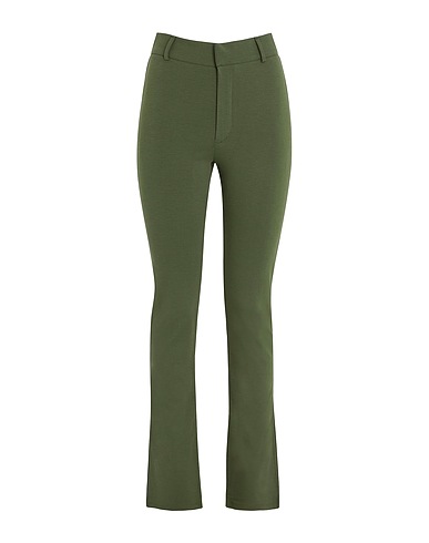 8 by YOOX Casual trouser HIGH-WAIST EXTRA LONG PANTS
 Military green 72% Viscose, 24% Recycled polyamide, 4% Elastane