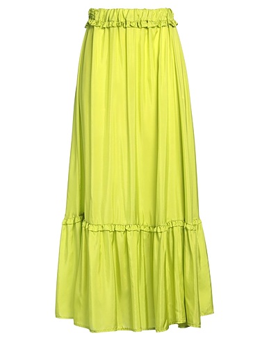 SOLOTRE Long skirt Lime green 100% Silk