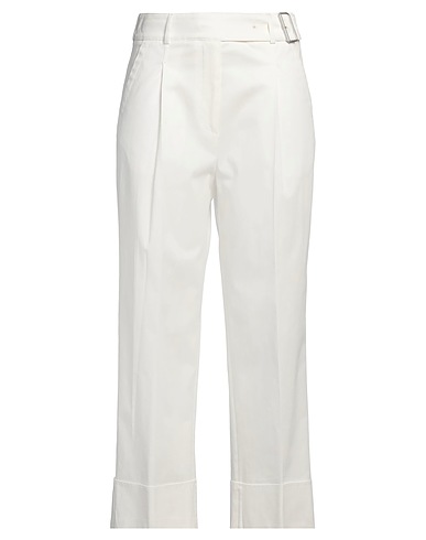 PESERICO Casual trouser Off white 97% Cotton, 3% Elastane