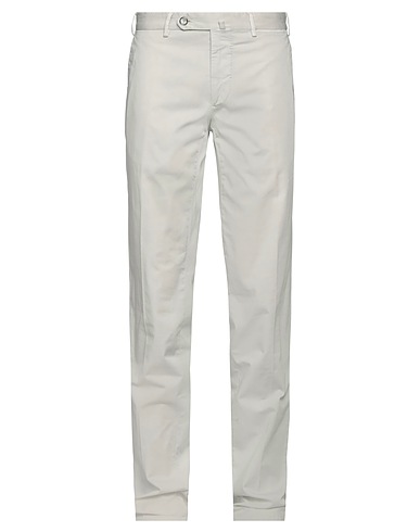 SANTANIELLO Casual trouser Light grey 97% Cotton, 3% Elastane