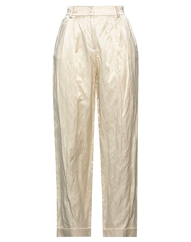 MANILA GRACE Casual pants Ivory 55% Cotton, 40% Polyester, 5% Metallic fiber