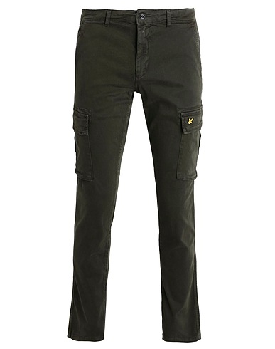LYLE & SCOTT Casual trouser Military green 97% Cotton, 3% Elastane