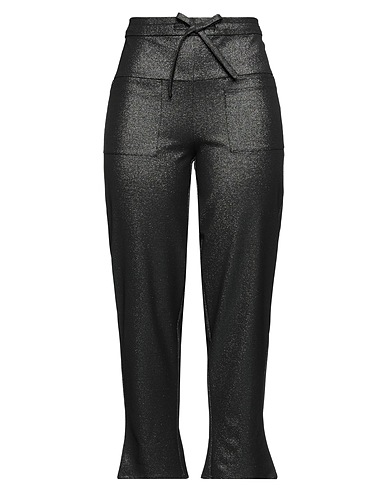 MANILA GRACE Casual trouser Black 63% Polyester, 32% Viscose, 5% Elastane