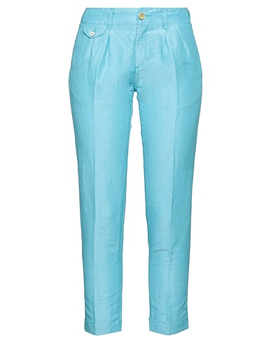 JACOB COHЁN Casual trouser Turquoise 70% Linen, 30% Silk
