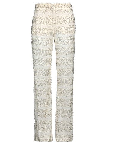 VALENTINO GARAVANI Casual trouser Ivory 59% Polyamide, 41% Viscose, Silk, Polyester