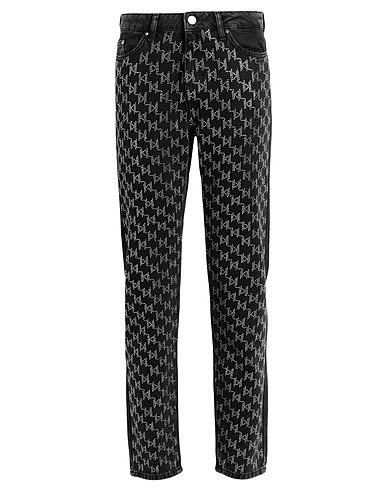 KARL LAGERFELD Denim trousers KL EMBELLISHED GF DENIM Black 100% Cotton