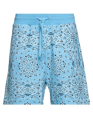 MOSCHINO Swim shorts Sky blue 95% Cotton, 5% Elastane