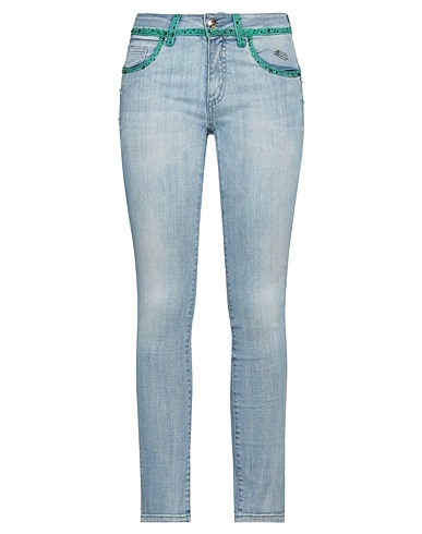 ANGELO MARANI Denim trousers Blue 98% Cotton, 2% Elastane