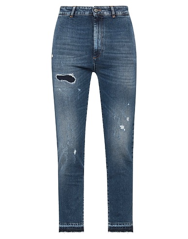 GREY DANIELE ALESSANDRINI Denim pants 99% Cotton, 1% Elastane