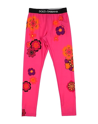 DOLCE&GABBANA Leggings FUCSIA 90% Cotton, 10% Elastane, Polyester, Polyamide