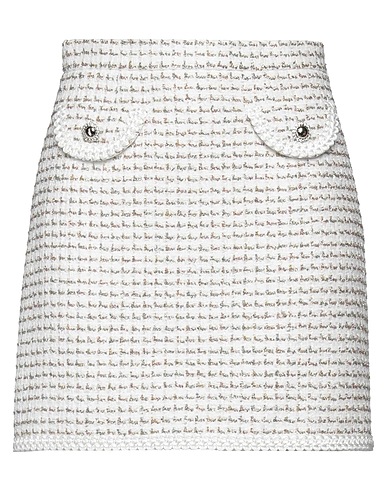 ALESSANDRA RICH Mini skirt White 56% Polyamide, 32% Cotton, 7% Polyester, 5% PVC - Polyvinyl chloride