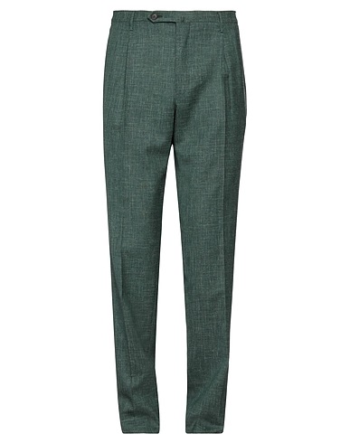 ROTA Casual pants Dark green 71% Wool, 15% Silk, 14% Linen