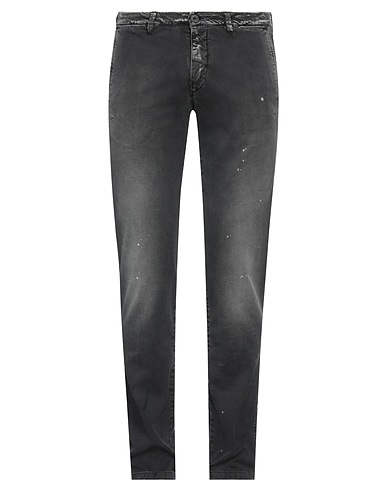 CELLAR DOOR Denim trousers Charcoal 97% Cotton, 3% Elastane