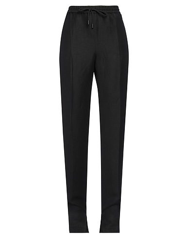 SPORTMAX Casual trouser Black 60% Viscose, 40% Linen
