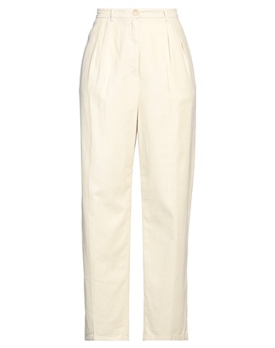 SEMICOUTURE Casual trouser Ivory 98% Cotton, 2% Elastane