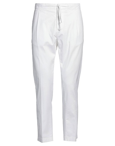 GABARDINE Casual pants White 98% Cotton, 2% Elastane